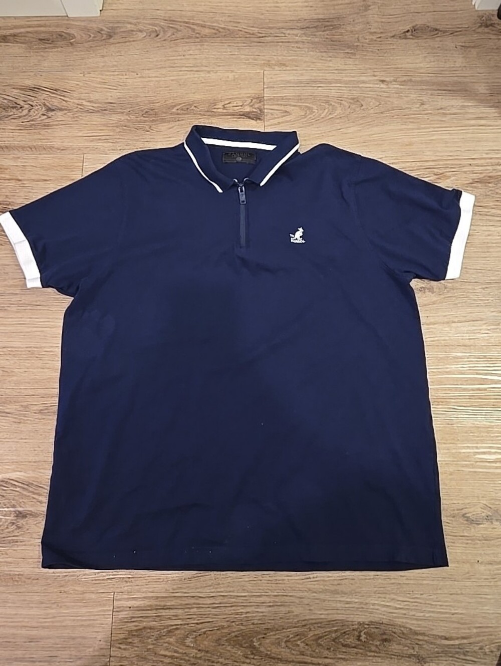 Vintage Kangol Navy Polo with White Trim 1/4 Zip 2xl